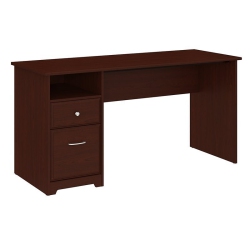BUSH Furniture Cabot 60W Computer Desk With Drawers In Harvest Cherry