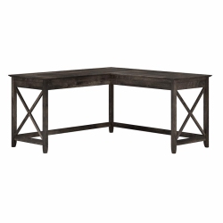 ATLIN DESIGNS 60W L Shaped Desk In Dark Hickory In Gray