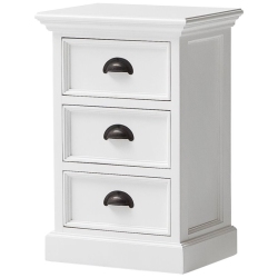 BEAUMONT LANE Wood 3 Drawer Nightstand/ Bedside In Pure In White