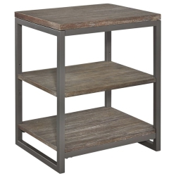 HOMESTYLES Barnside Wood Nightstand In In Gray