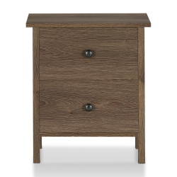 FURNITURE OF AMERICA Daena Rustic Wood 2-Drawer Nightstand In Distressed Walnut