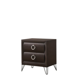 BOWERY HILL Transitional 2 Drawer Nightstand In Dark Merlot