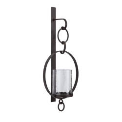 BOWERY HILL Candle Wall Sconce In In Brown