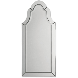 BOWERY HILL Contemporary Frameless Arched Beveled Mirror