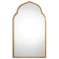 BEAUMONT LANE Antique Arch Wall Mirror In In Gold