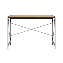 HIRSH INDUSTRIES LLC Space Solutions 43 Inch Metal Folding Home Office Desk Black/teak