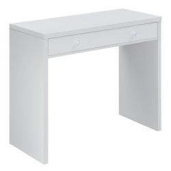 CONVENIENCE CONCEPTS Northfield 36-Inch Desk With Drawer In Wood Finish In White