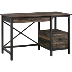 SAUDER Steel River Writing Desk In Carbon Oak And In Black