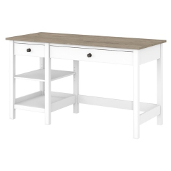 BUSH Mayfield 54W Computer Desk W Drawers In Shiplap Gray/white - Engineered Wood