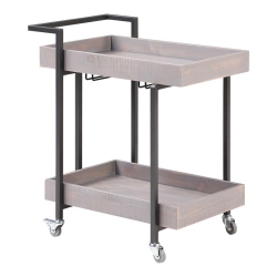 FURNITURE OF AMERICA Lackomb Contemporary Wood Serving Cart In Antique In Gray