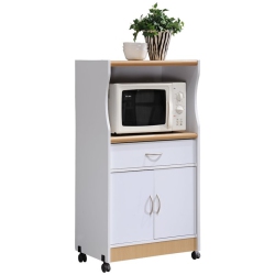 PEMBERLY ROW Microwave Kitchen Cart In In White