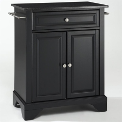 CROSLEY FURNITURE Lafayette Granite Top Portable Kitchen Island In In Black