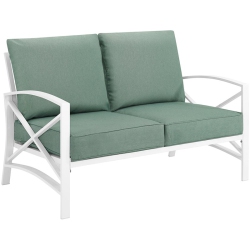 CROSLEY FURNITURE Kaplan Patio Loveseat In Mist And In White