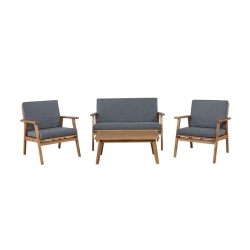 RIVERBAY FURNITURE Wood Outdoor Chat Set In In Gray