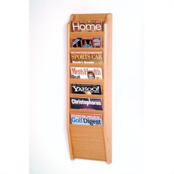 PEMBERLY ROW 7 Pocket Magazine Wall Rack In Light Oak