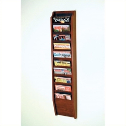 PEMBERLY ROW 10 Pocket Magazine Wall Rack In In Mahogany