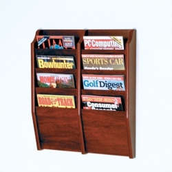 PEMBERLY ROW 8 Pocket Magazine Wall Rack In In Mahogany