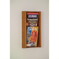 PEMBERLY ROW 2 Pocket Acrylic And Oak Wall Display In Medium Oak