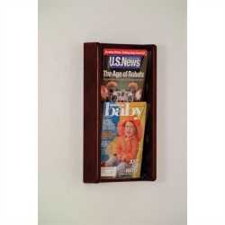 PEMBERLY ROW 2 Pocket Acrylic And Oak Wall Display In In Mahogany