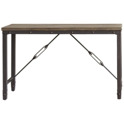 PEMBERLY ROW Industrial Industrial Console Table In Antique Tobacco In Brown