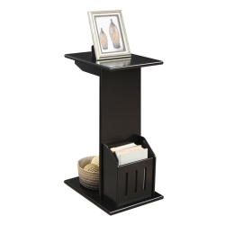 CONVENIENCE CONCEPTS Designs2Go Abby Magazine C End Table In Wood Finish In Black