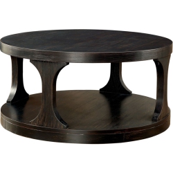 BOWERY HILL Transitional Wood Coffee Table In Antique In Black