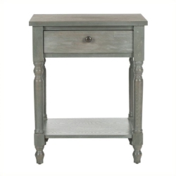 HAWTHORNE Collection Elm Wood End Table In Ash In Grey