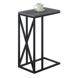 PEMBERLY ROW C End Table In Weathered Gray Wood And Metal In Black