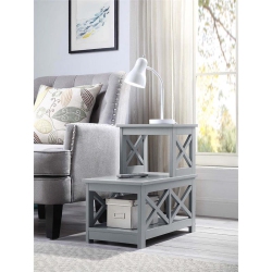 CONVENIENCE CONCEPTS Oxford Two-Step Accent End Table In Wood Finish In Gray