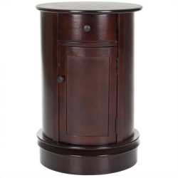 HAWTHORNE Collection Wood Oval Cabinet In Dark Cherry