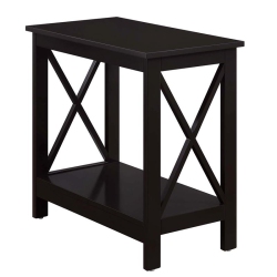 CONVENIENCE CONCEPTS Oxford Chairside End Table With Shelf- Espresso Wood Finish