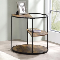 FURNITURE OF AMERICA Marquesa Contemporary Wood Round End Table In In Black