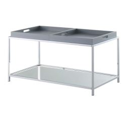 CONVENIENCE CONCEPTS Palm Beach Coffee Table In Clear Glass And Chrome Metal