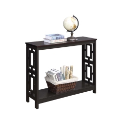 CONVENIENCE CONCEPTS Town Square Console Table In Espresso Wood Finish
