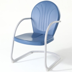 CROSLEY FURNITURE Griffith Metal Patio Chair In In Sky Blue