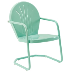 CROSLEY FURNITURE Griffith Metal Patio Chair In Aqua