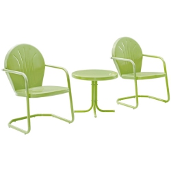 CROSLEY FURNITURE Griffith 3 Piece Metal Patio Conversation Set In Key In Lime