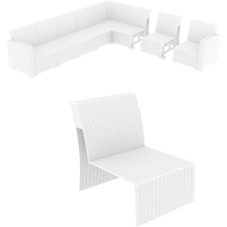 COMPAMIA Monaco Patio Armless Chair In In White