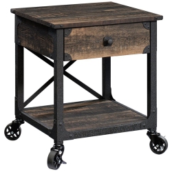 PEMBERLY ROW Engineered Wood And Metal End Table In Carbon Oak/black