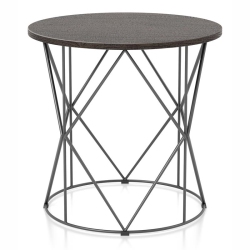 FURNITURE OF AMERICA Borche Industrial Wood Round End Table In Walnut