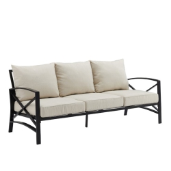 CROSLEY FURNITURE Kaplan Outdoor Metal Sofa In Oatmeal
