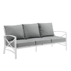 CROSLEY FURNITURE Kaplan Outdoor Metal Sofa In In Gray