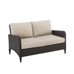 CROSLEY FURNITURE Kiawah Outdoor Wicker Loveseat In In Beige