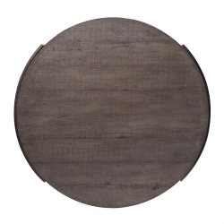 BOWERY HILL Modern Wood Round Cocktail Table In In Brown