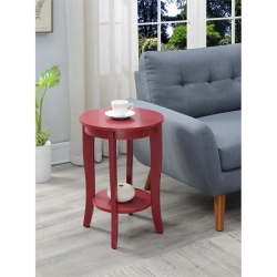 CONVENIENCE CONCEPTS American Heritage Round End Table In Wood Finish In Red