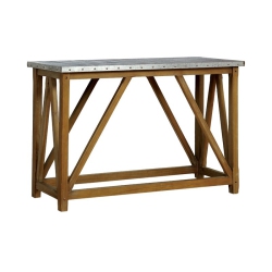 BOWERY HILL Industrial Wood Console Table In Natural Tone