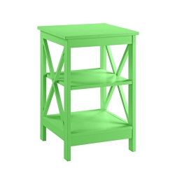 CONVENIENCE CONCEPTS Oxford End Table With Shelves In Lime Wood Finish In Green