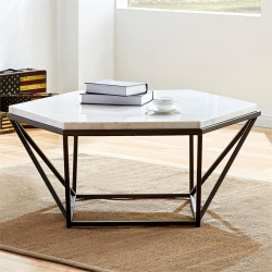STEVE SILVER COMPANY Steve Silver Corvus Marble Top Cocktail Table In White