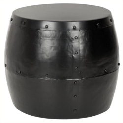 HAWTHORNE Collection Iron Drum Stool In In Black