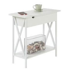 CONVENIENCE CONCEPTS Tucson Electric Flip-Top Table In Wood Finish In White